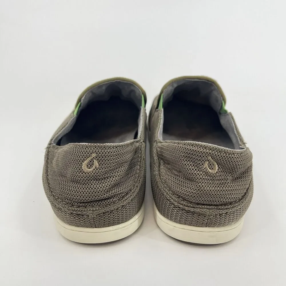 Olukai Mens Size 13 Nohea Mesh Brown Taupe Slip On Casual Comfort Shoes